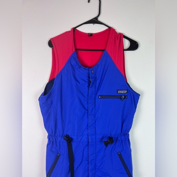 Patagonia Vintage Snowsuit Unisex Medium Waterproof Blue Red Adjustable Clasp - Picture 2 of 14